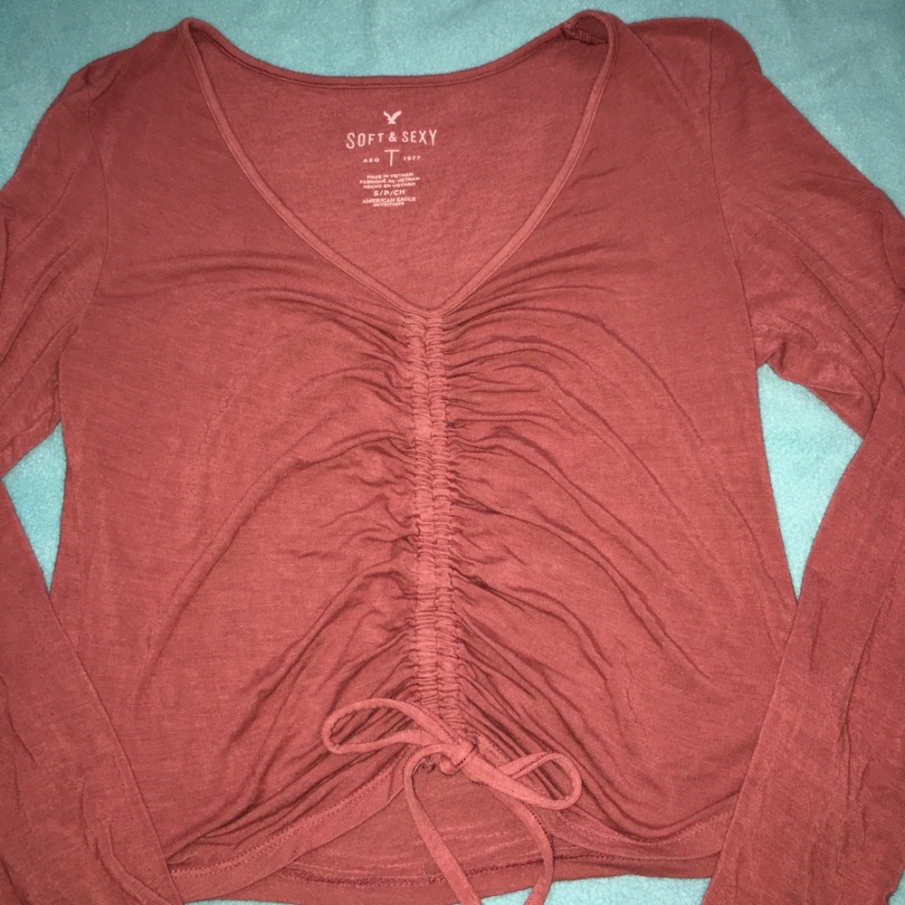 Aeropostale soft & sexy maroon crop top